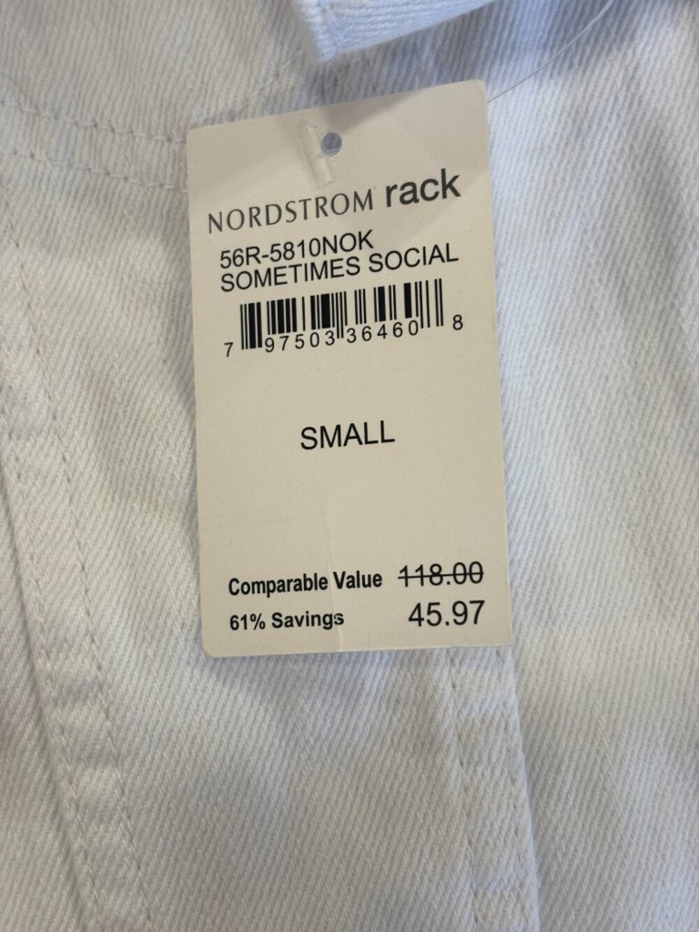NWT Blank NYC Sometimes Social White Denim Jacket Size Small - Picture 4 of 6